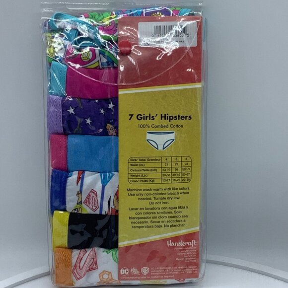 DC Super Hero Girls 7-Pack Hipster Briefs Size 4 Waist 21" Pull On NEW - Picture 4 of 6